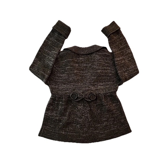Kenji Peplum Cardigan Classic Feminine Gray‎ Heather Button Tab Sweater Womens L - Picture 6 of 13
